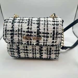 Nine West Black and White Tweed Bag